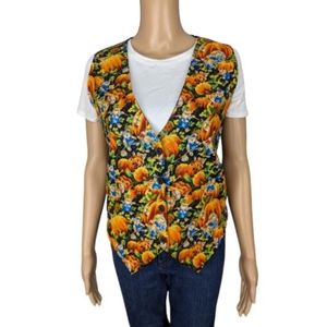 Basic Editions Halloween Pumpkins and Bears Vest M